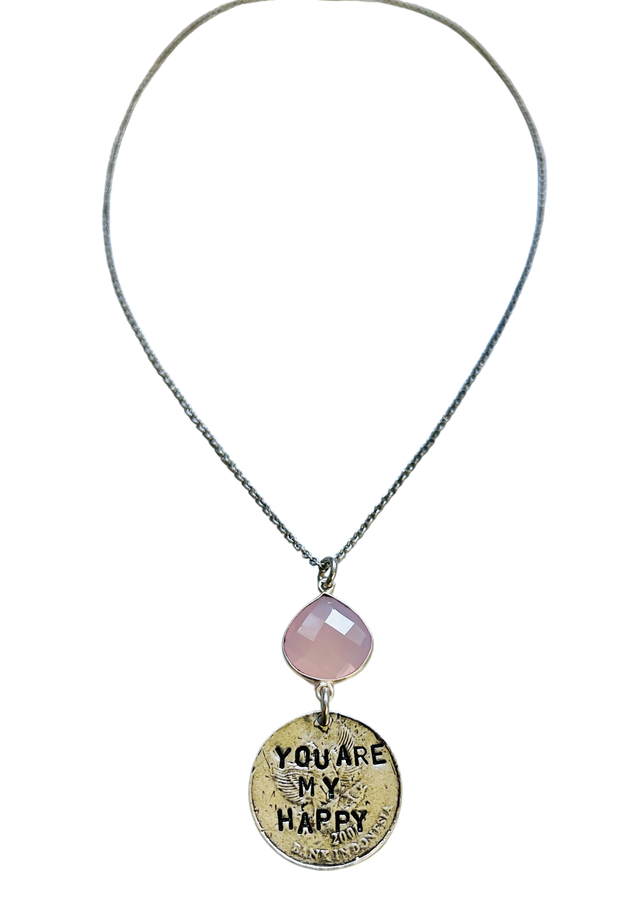 You Are My Happy Rose Quartz Necklace