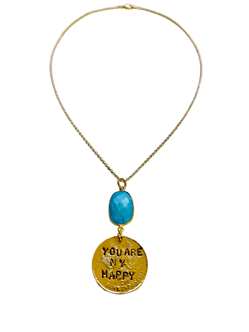 You Are My Happy Turquoise Necklace