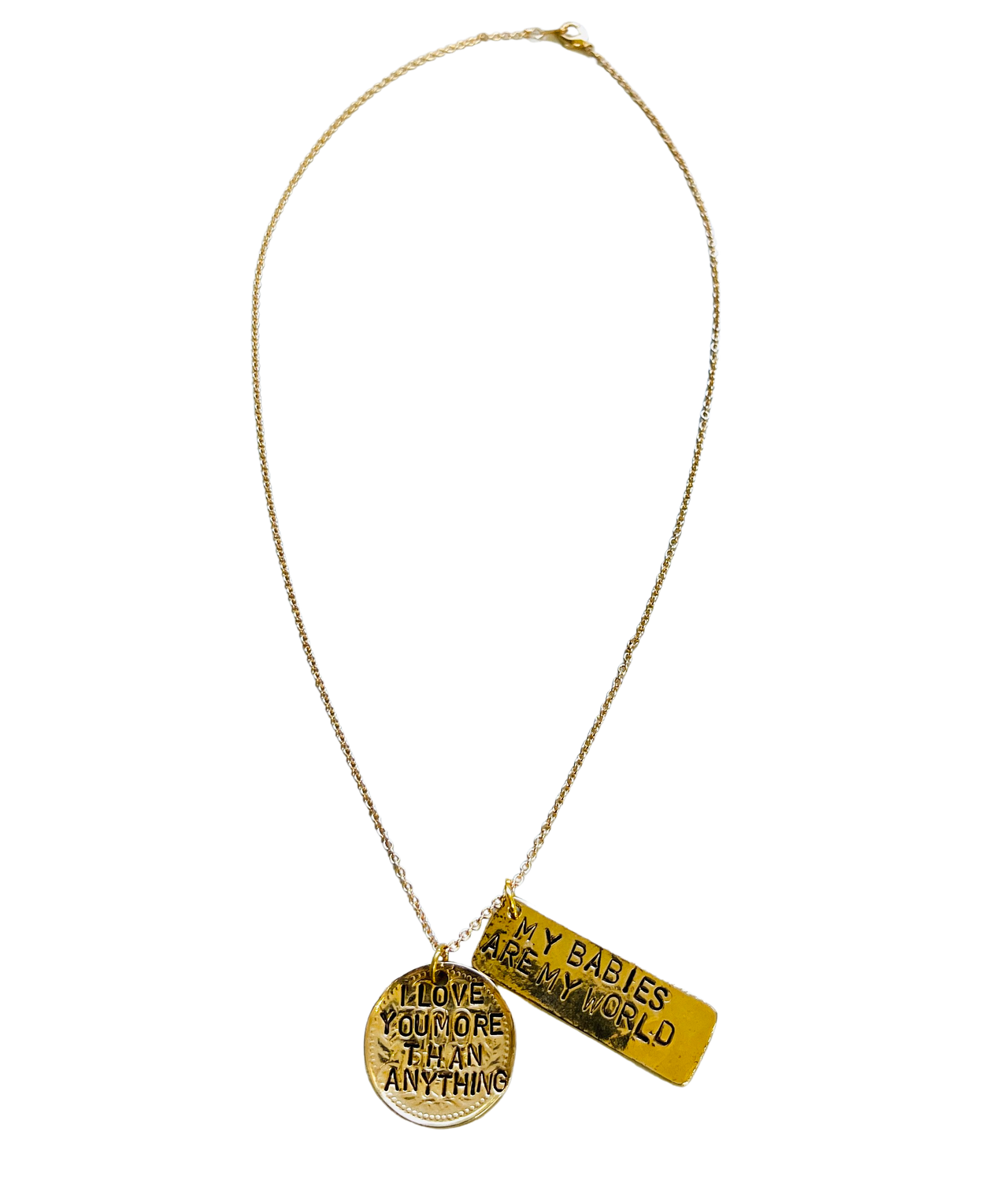 I Love You More Than Anything, My Babies Are My World Necklace