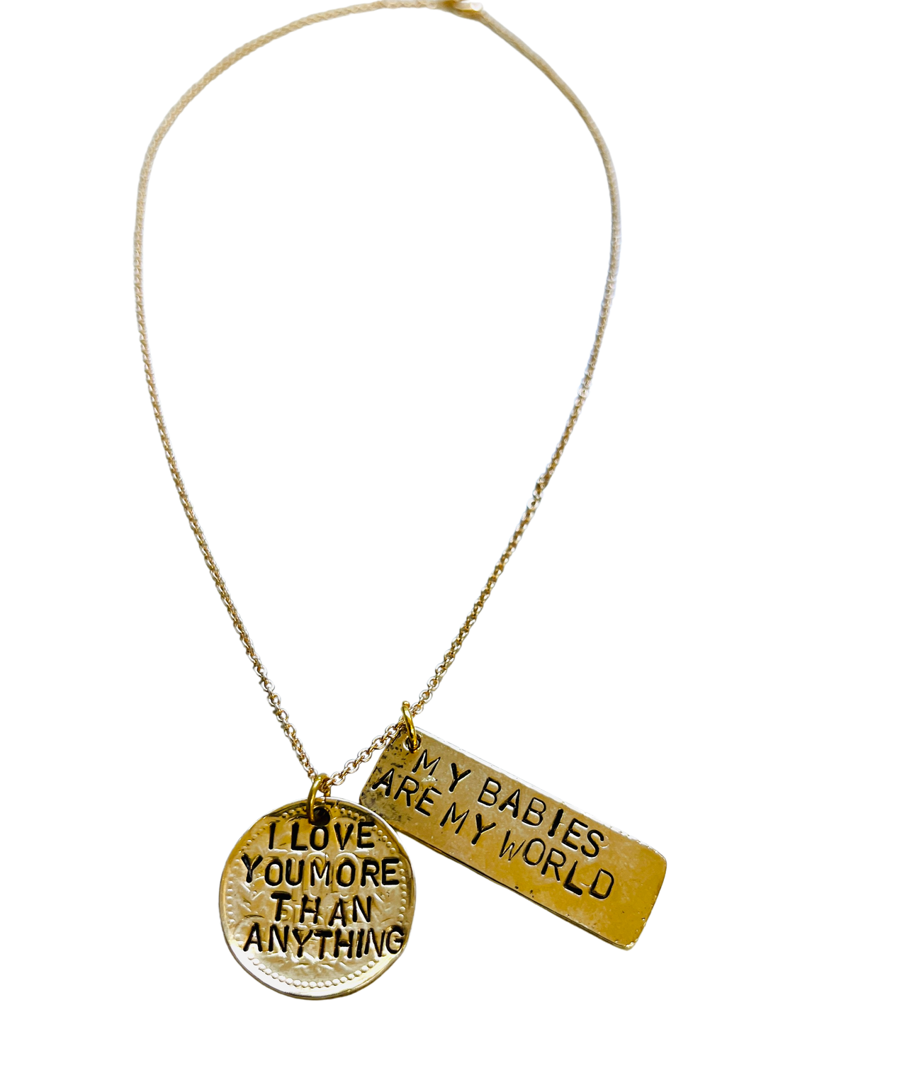 I Love You More Than Anything, My Babies Are My World Necklace