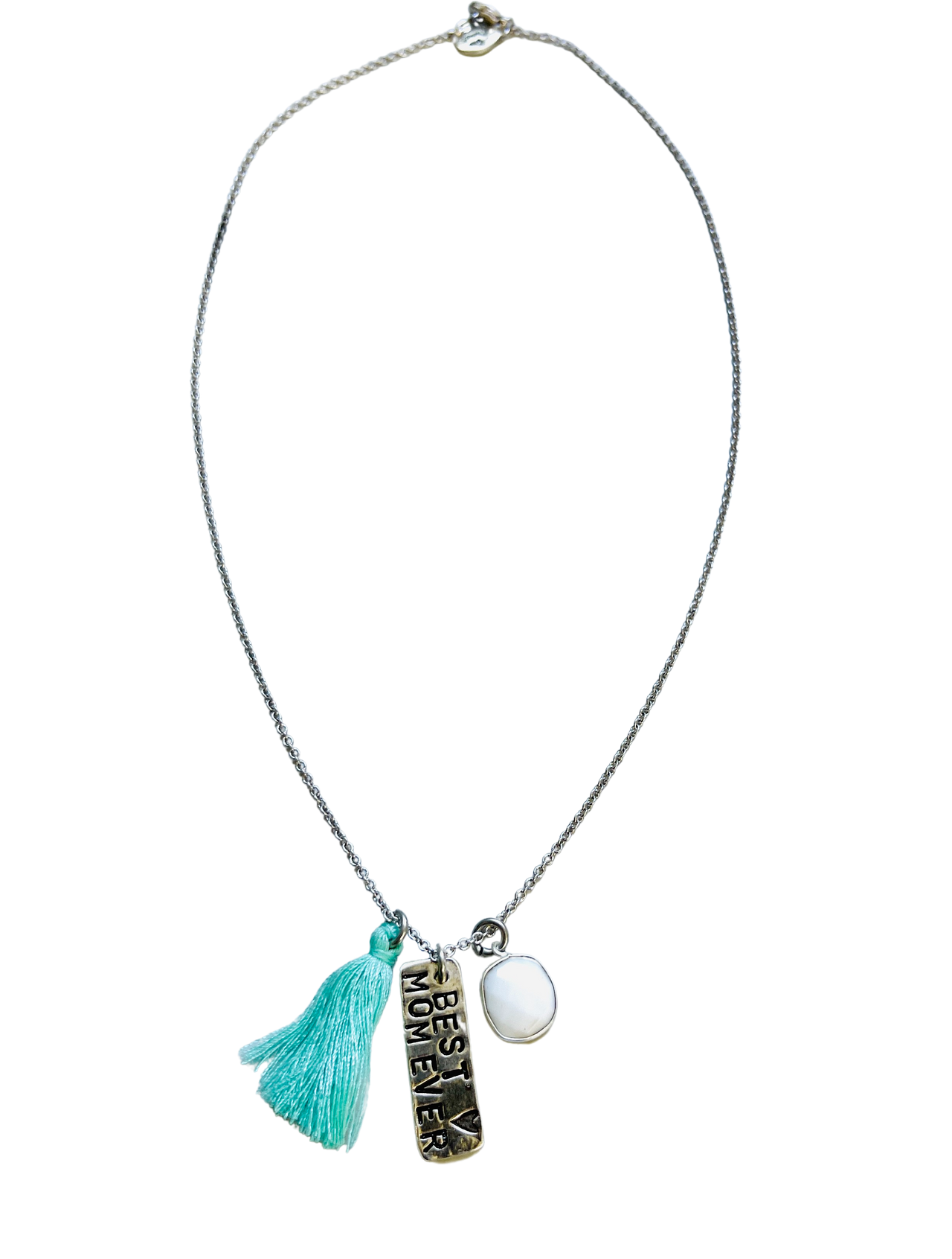 Best Mom Ever Tassel Charm Necklace