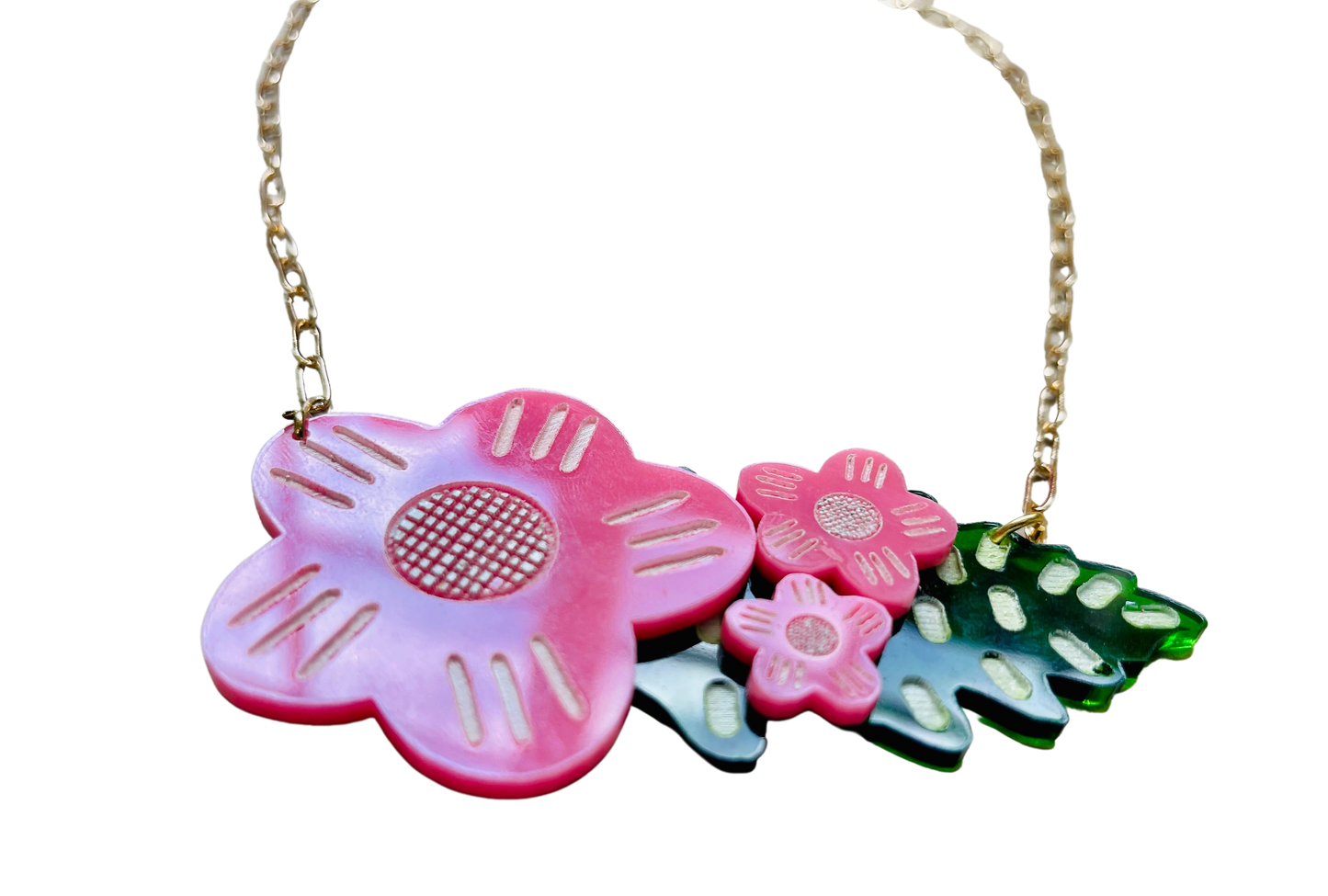 Acrylic Flower Statement Necklace