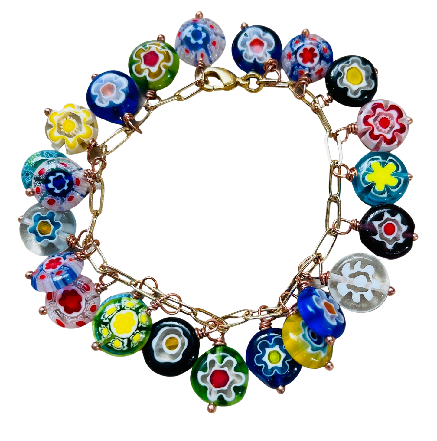 Millefiori Chain Bracelet