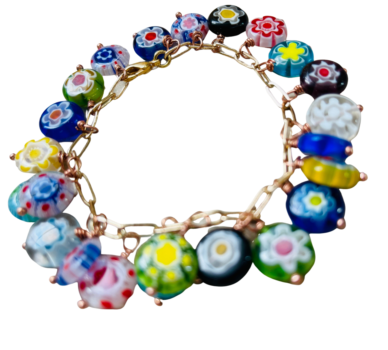 Millefiori Chain Bracelet