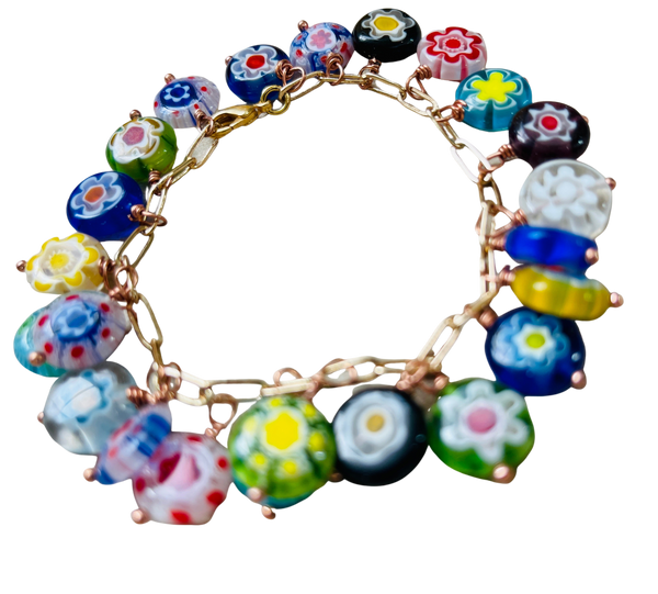 Millefiori Chain Bracelet