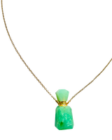Green Chrysoprase Perfume Bottle Essential Oil Necklace
