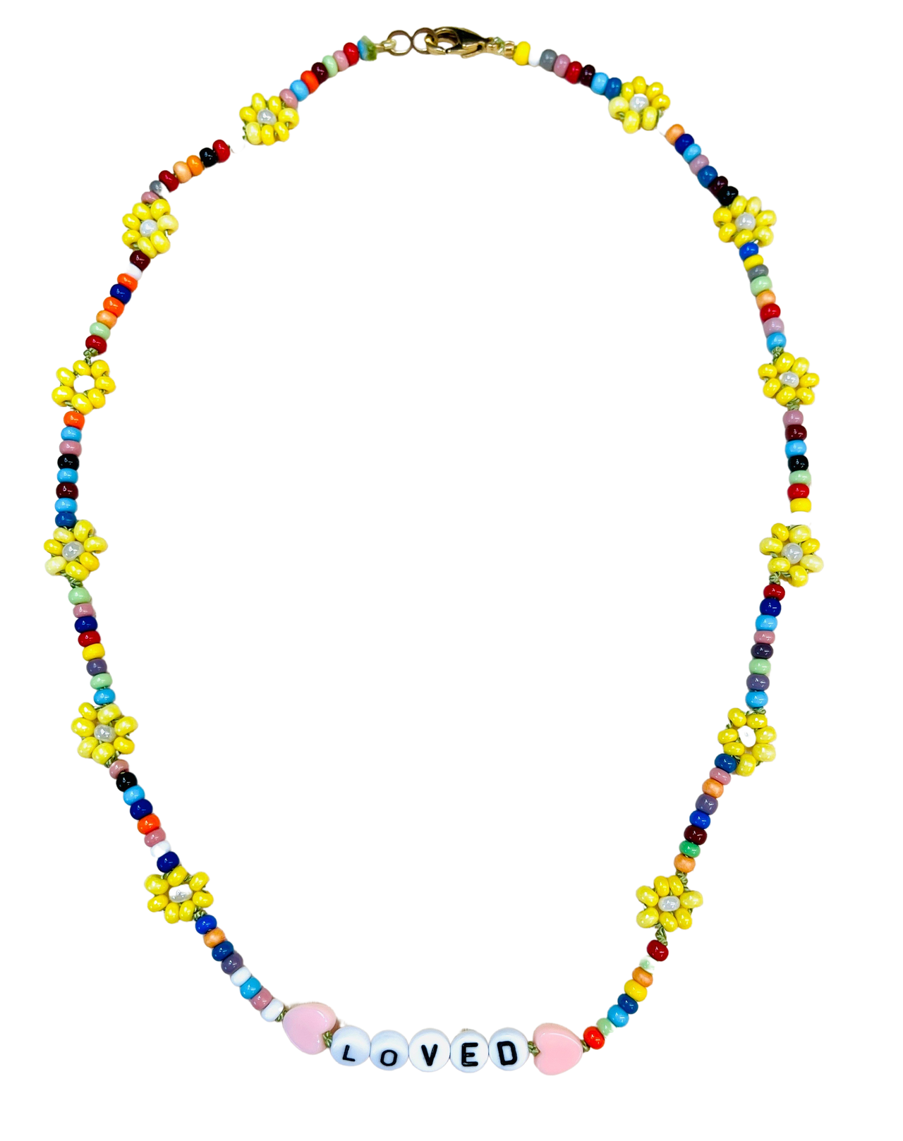 Loved hand beaded Daisy Chain Necklace