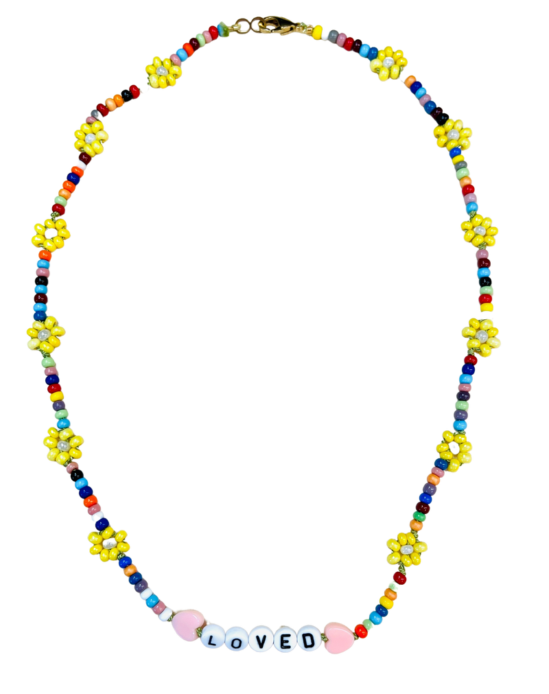 Loved hand beaded Daisy Chain Necklace