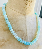 Light Blue Opal Hand beaded Necklace