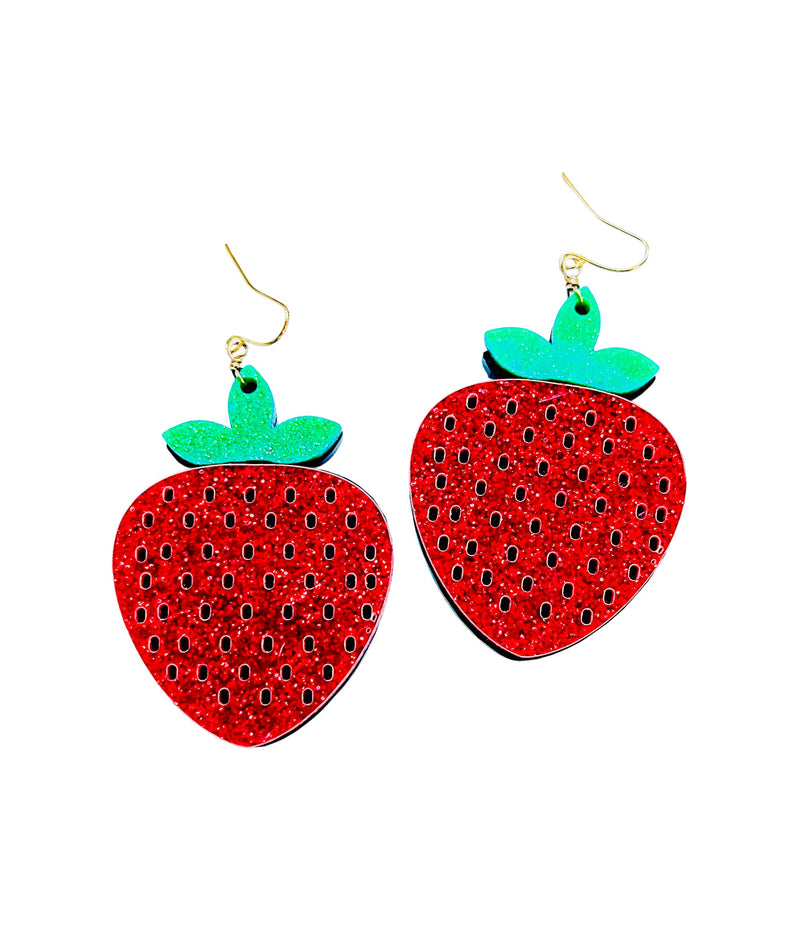 Strawberry Laser Cut Acrylic  Earrings