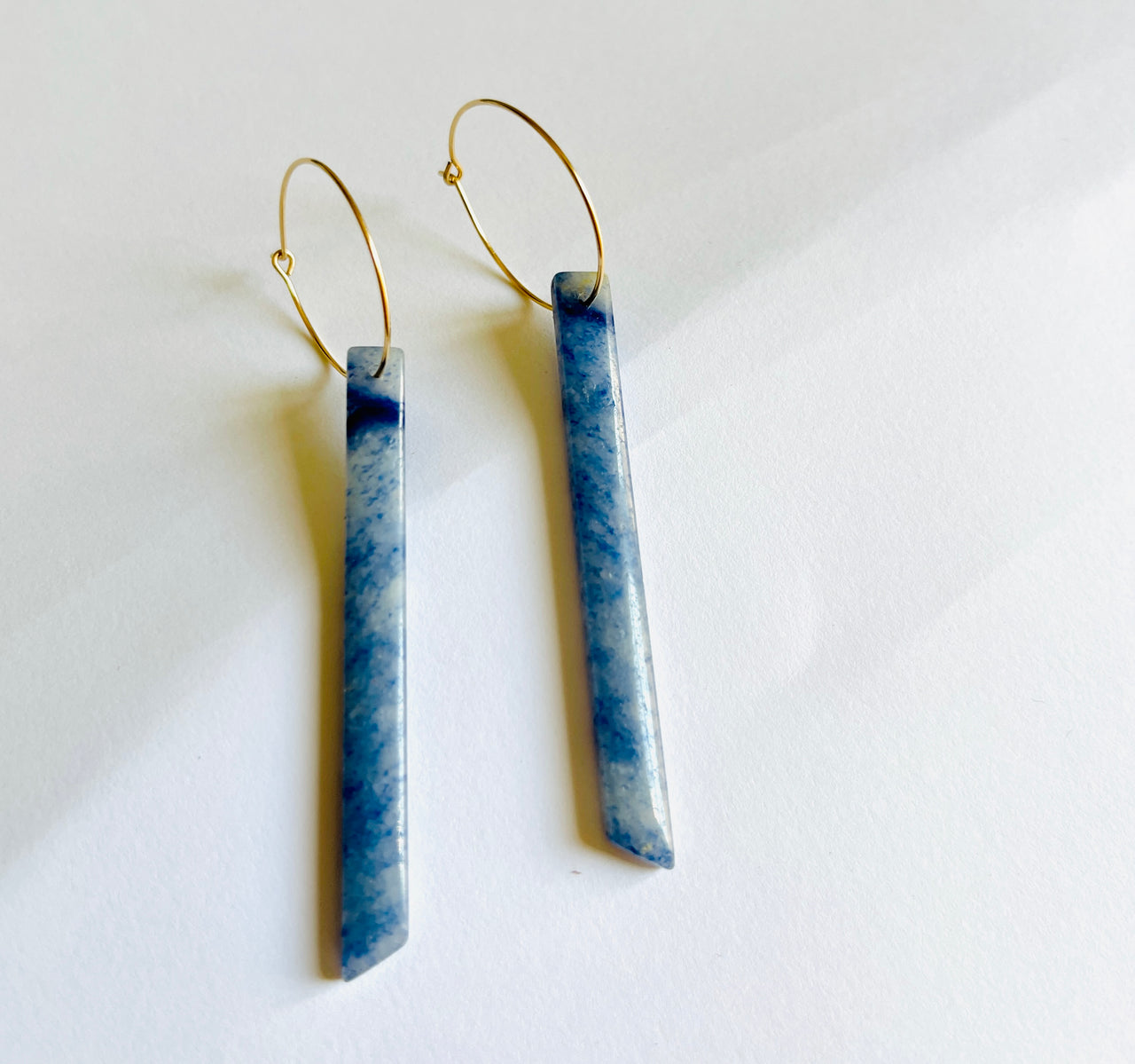 Natural Blue Adventurine Drop Earrings