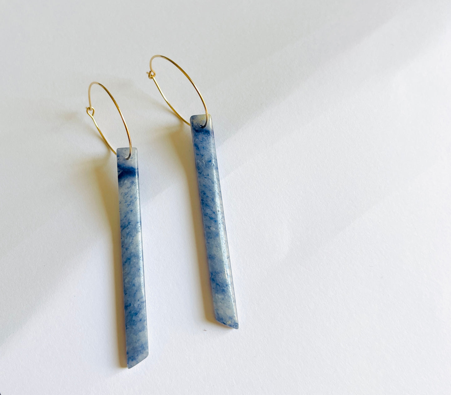 Natural Blue Adventurine Drop Earrings
