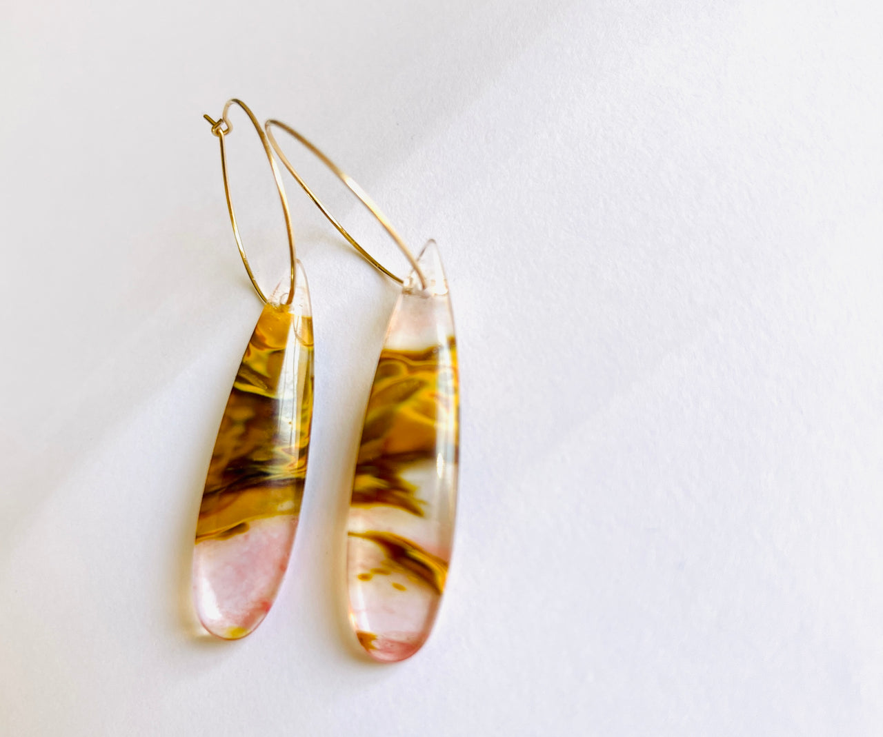 Translucent Banded Quartz Drop Earrings