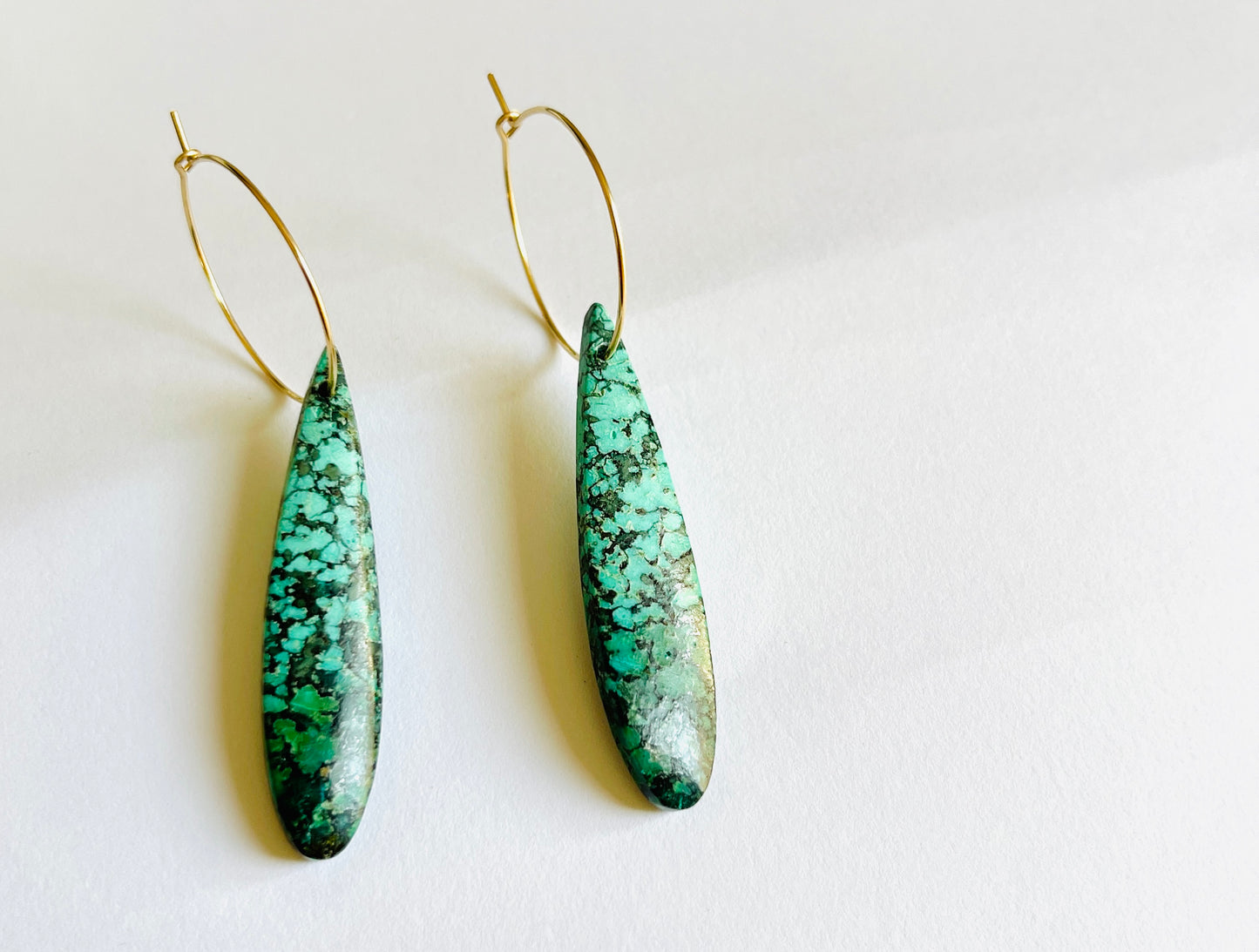 Beautiful Natural African Turquoise Drop Earrings