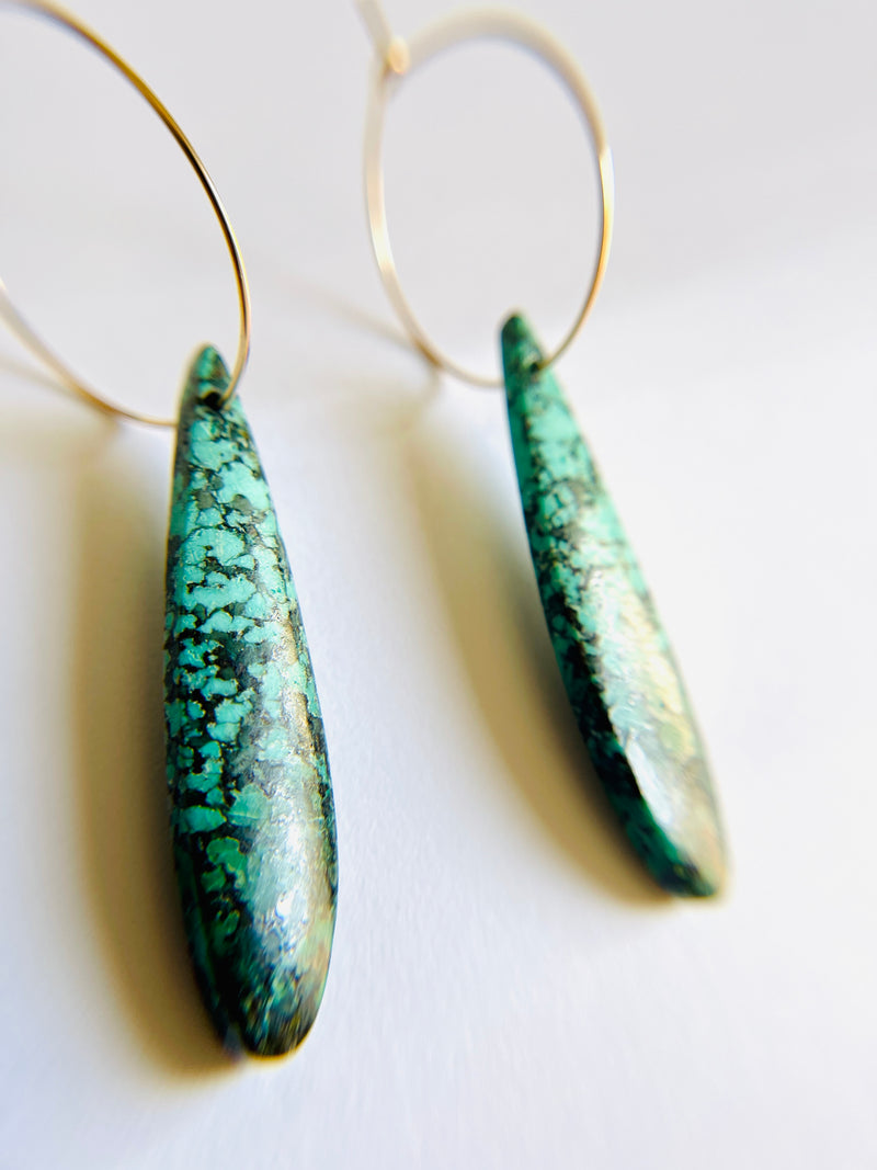 Beautiful Natural African Turquoise Drop Earrings