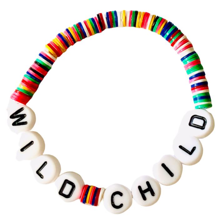 Wild Child Vulcanite Word Bracelet