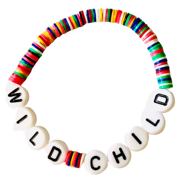 Wild Child Vulcanite Word Bracelet
