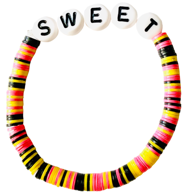 Sweet Vulcanite Word Bracelet