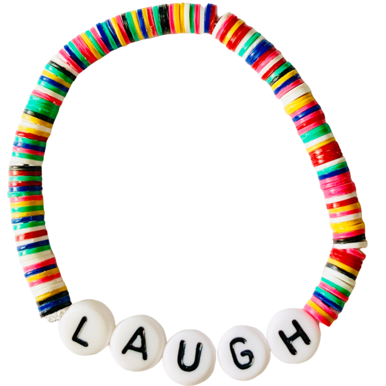 Laugh Vulcanite Word Bracelet