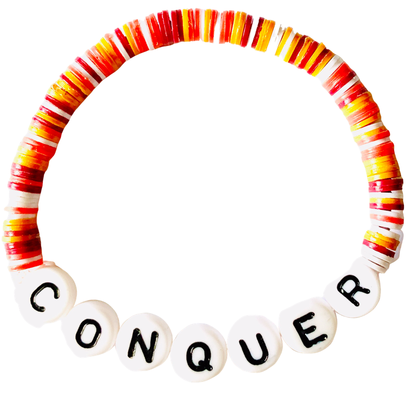 Conquer Vulcanite Word Bracelet