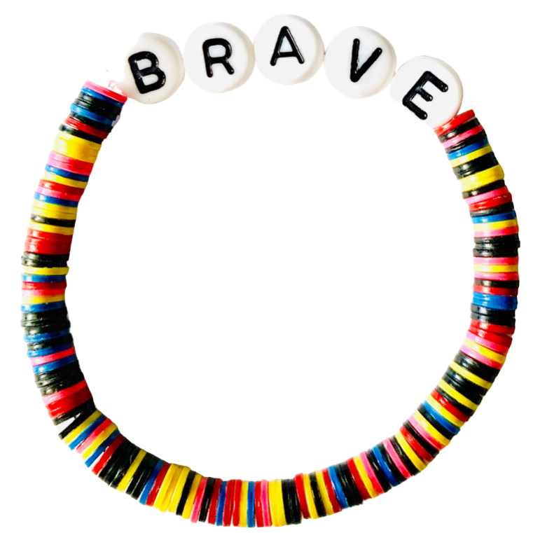 Brave Vulcanite Word Bracelet