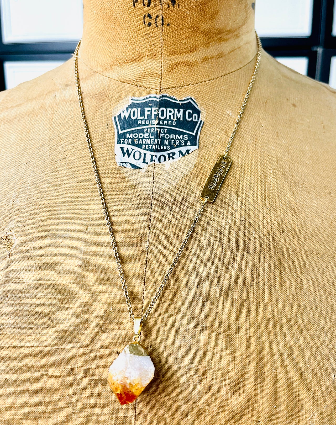 Be Positive/Strength Citrine Stone Necklace