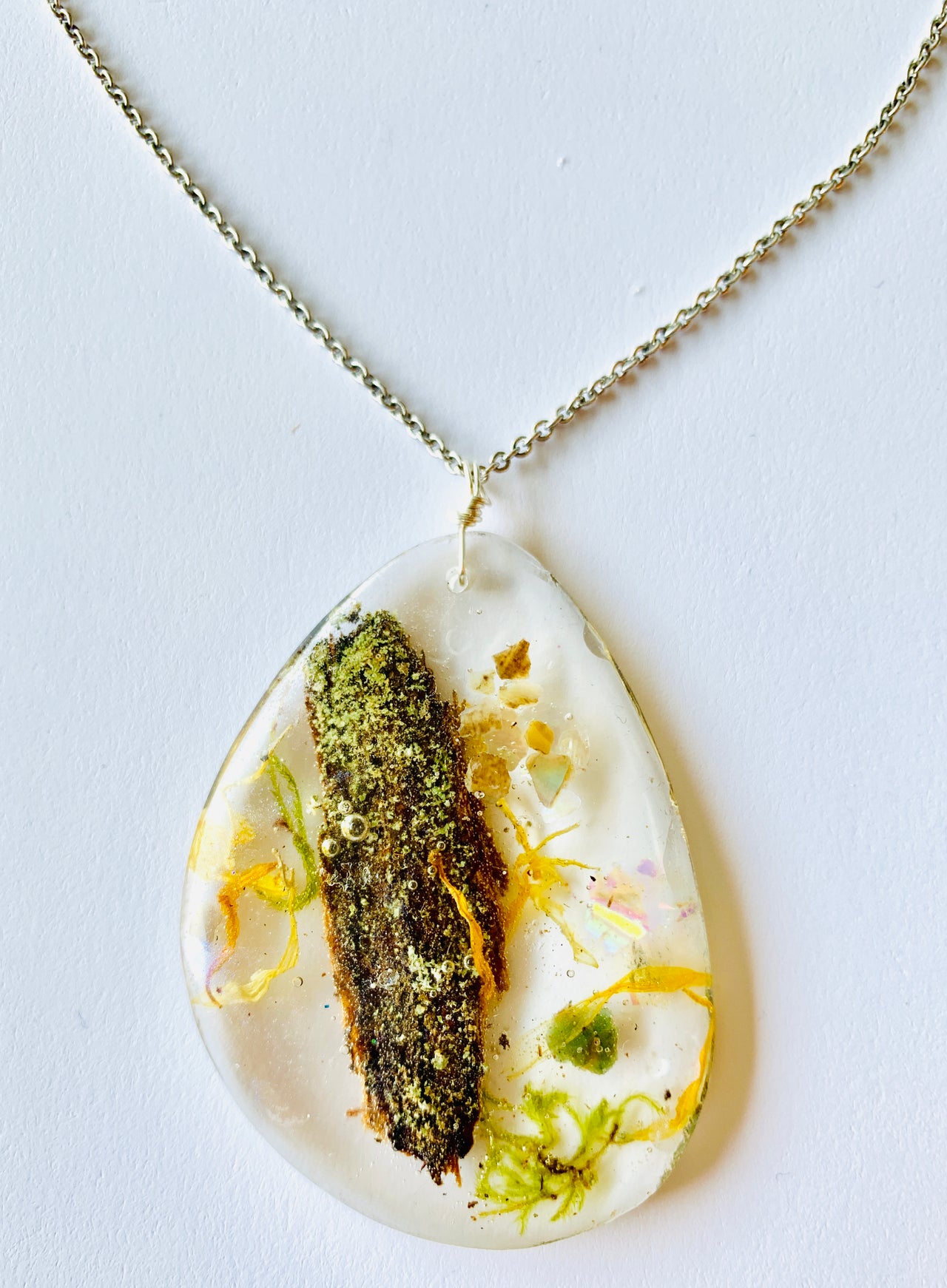 One Of a Kind Healing Resin Terrarium Necklace