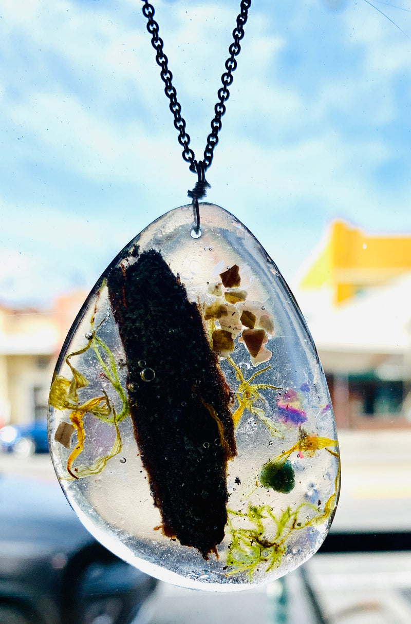 One Of a Kind Healing Resin Terrarium Necklace