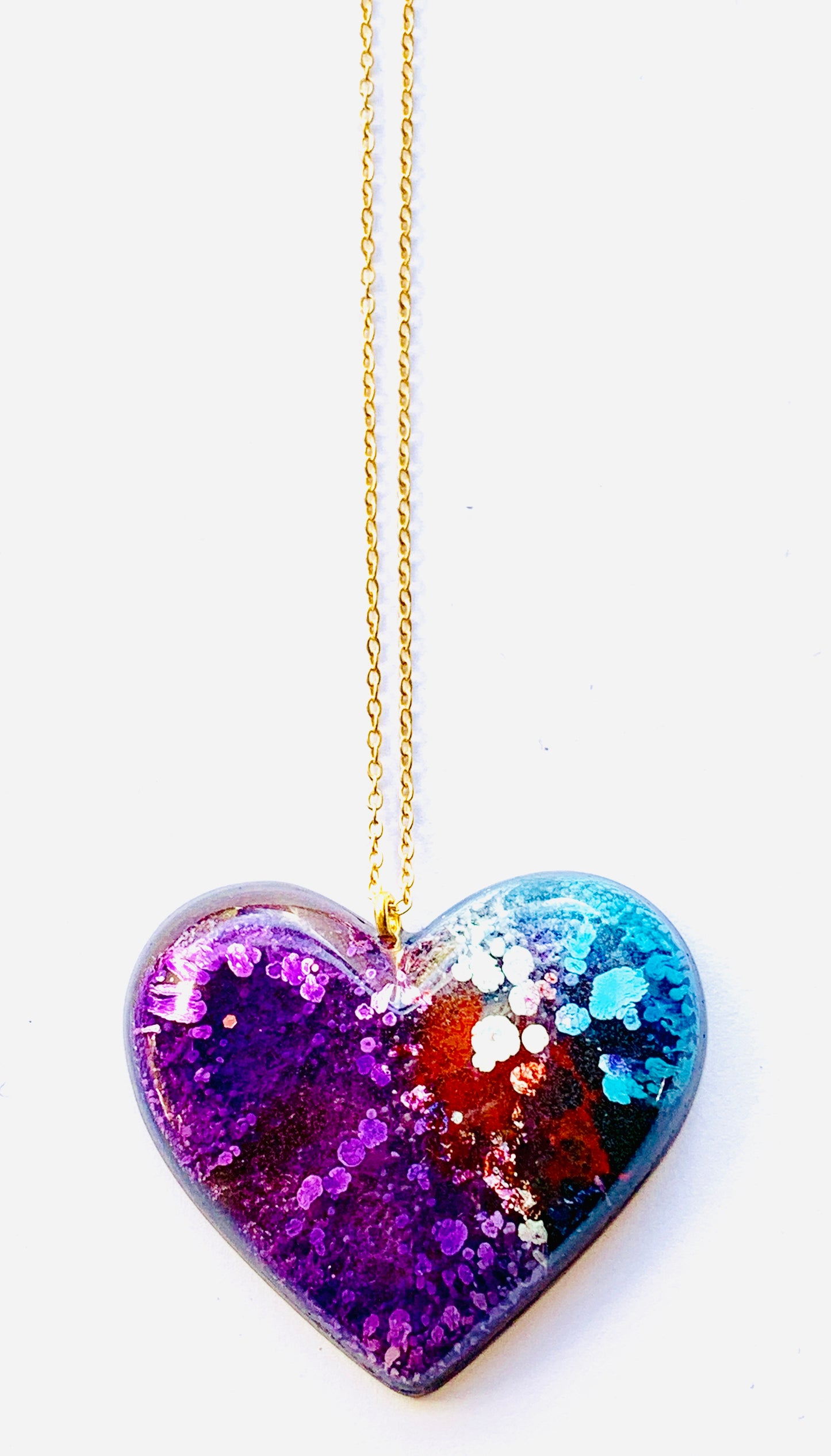 Purple Alcohol Ink Resin Heart