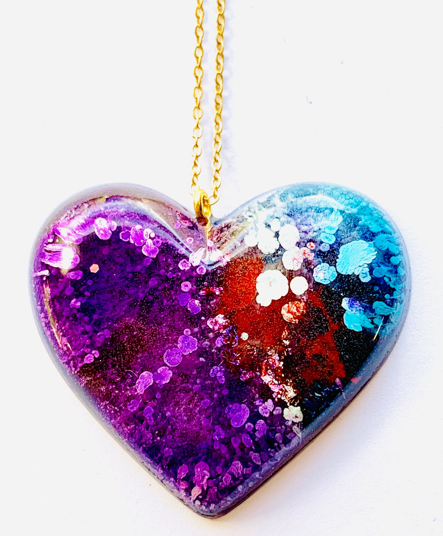 Purple Alcohol Ink Resin Heart