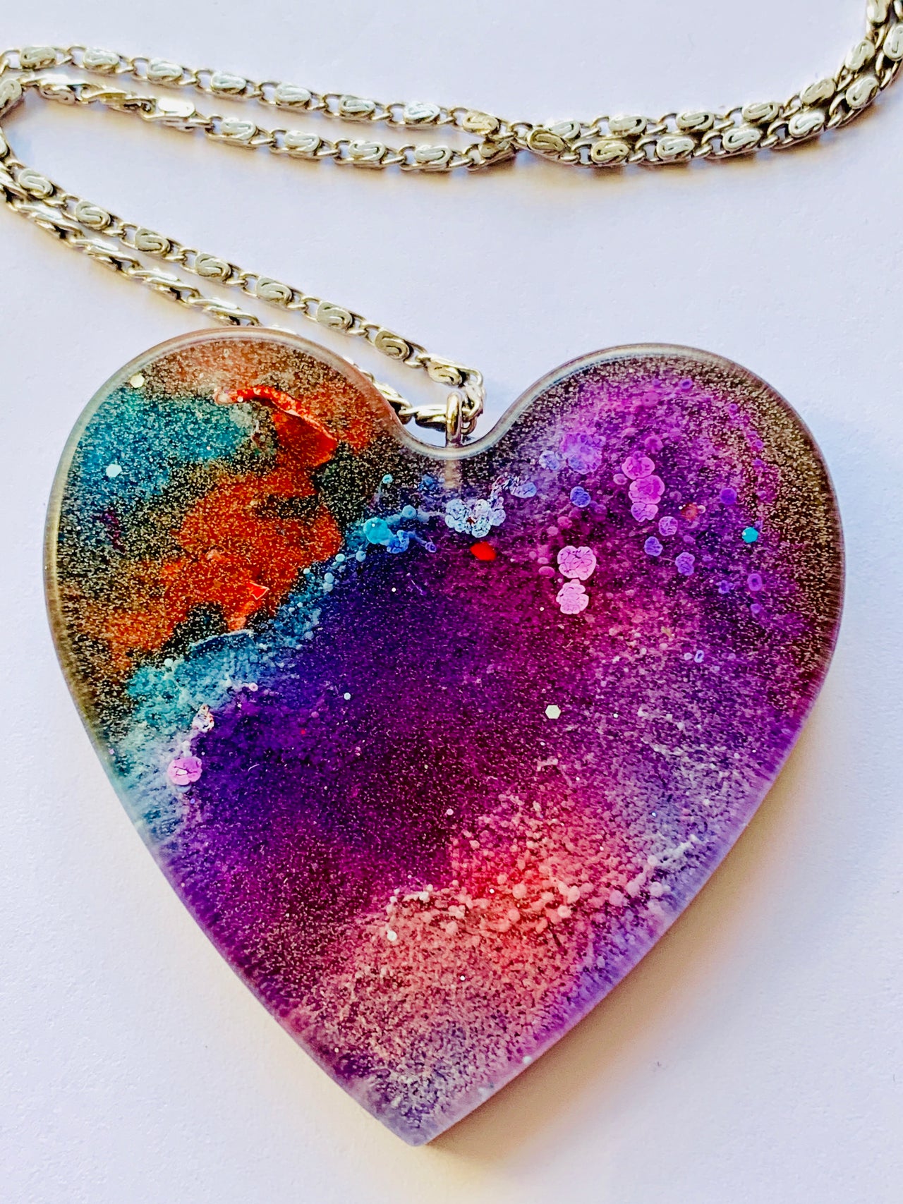 Large Alcohol Ink Resin Necklace