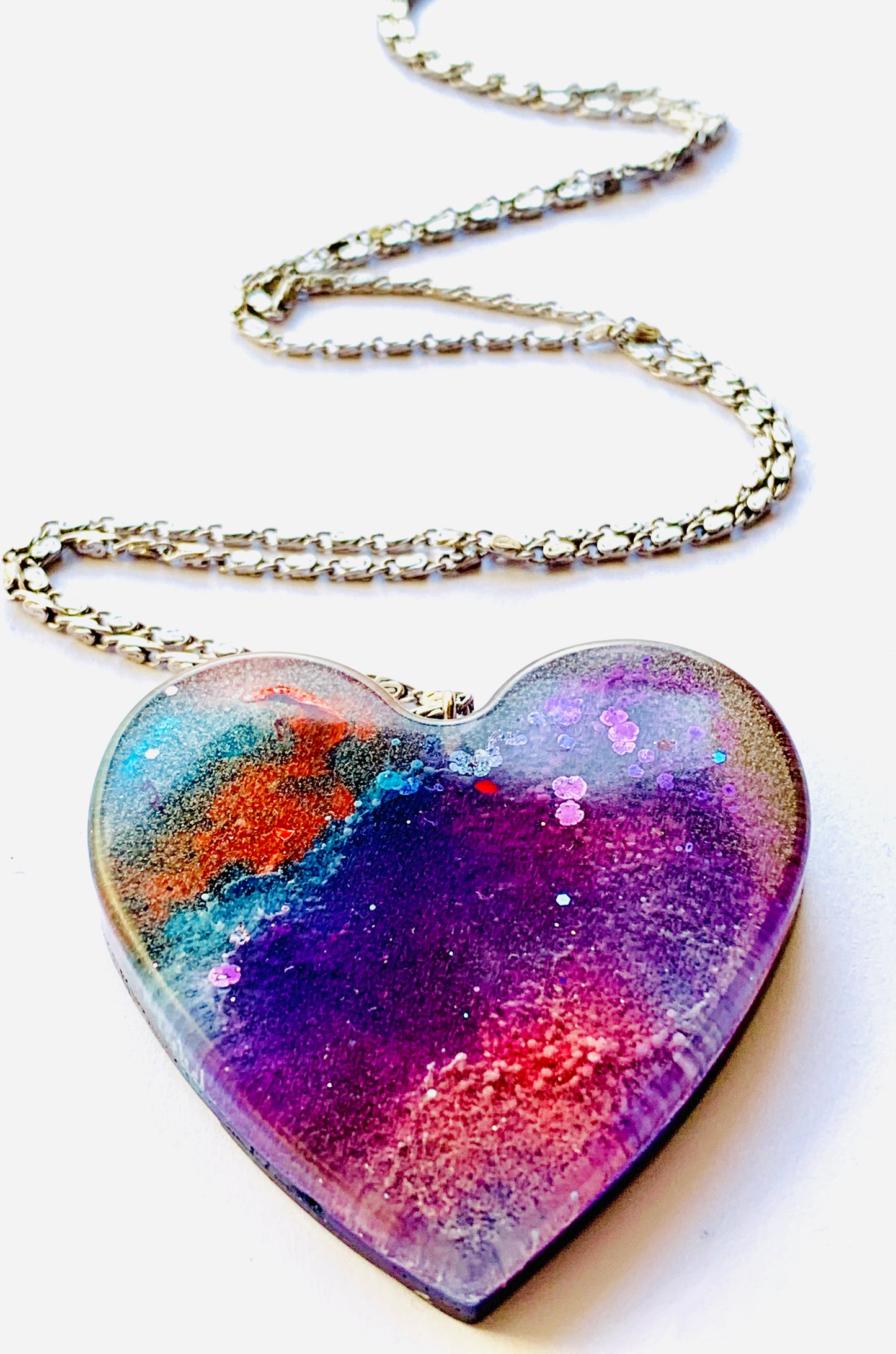 Large Alcohol Ink Resin Necklace
