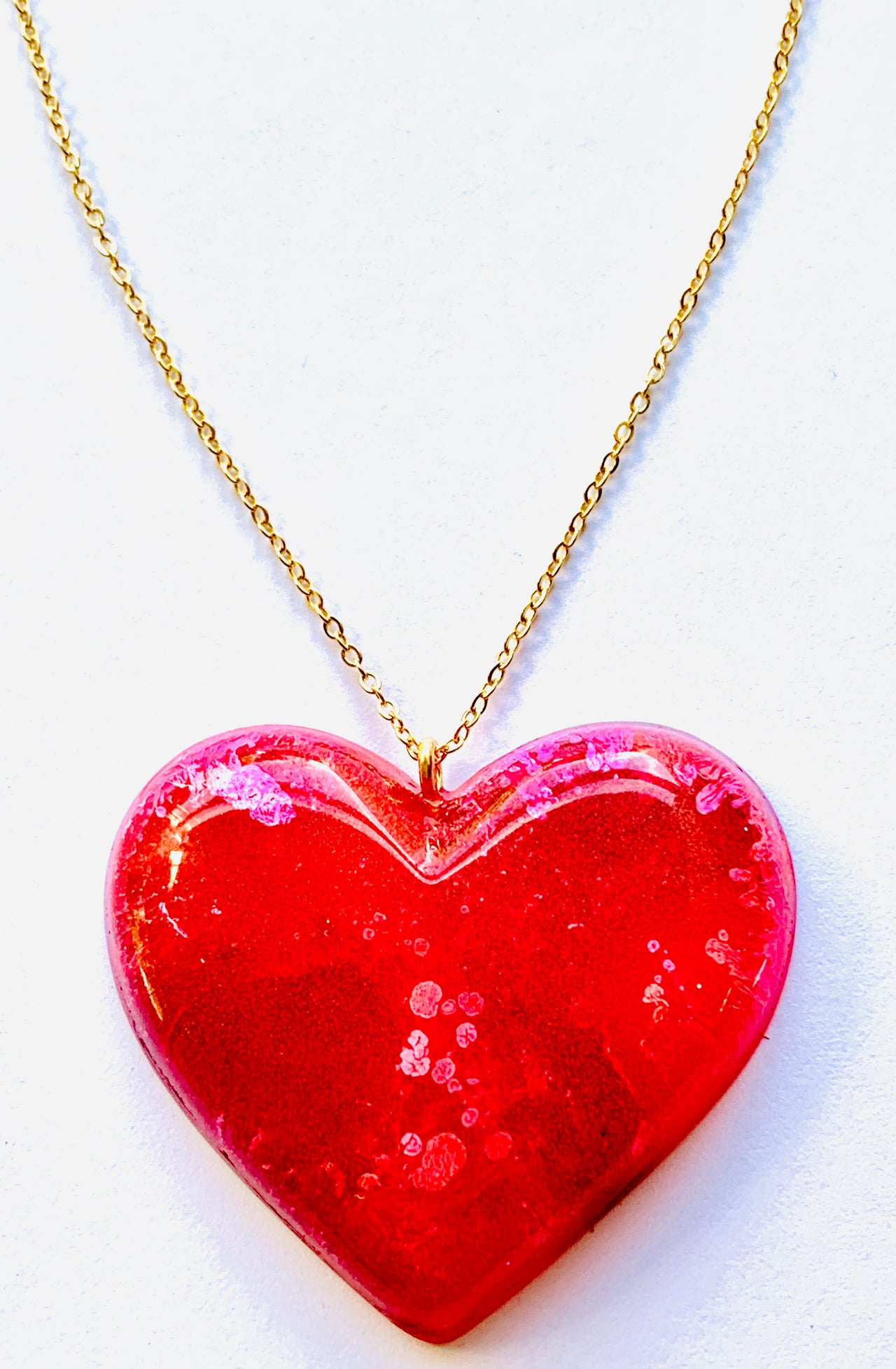 Red Alcohol Ink Resin Necklace