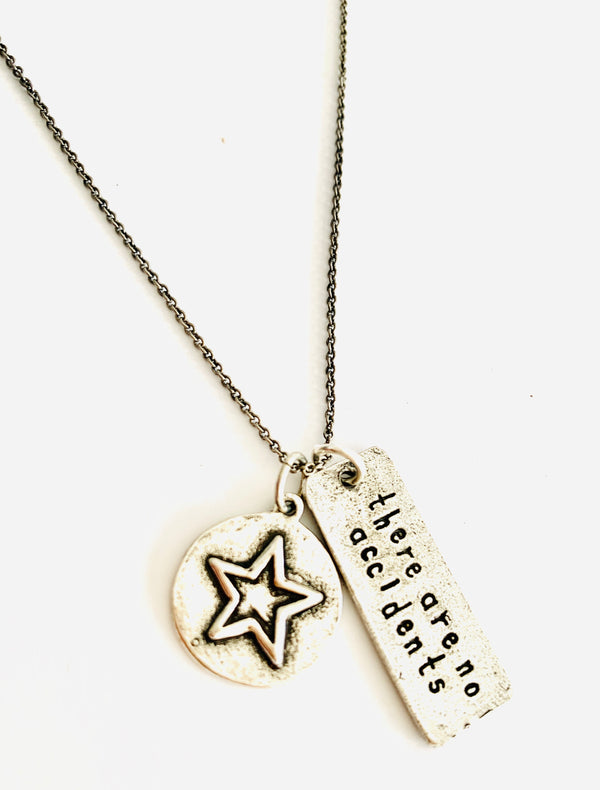 There are No Accidents with Star Charm Hand Stamped Necklace