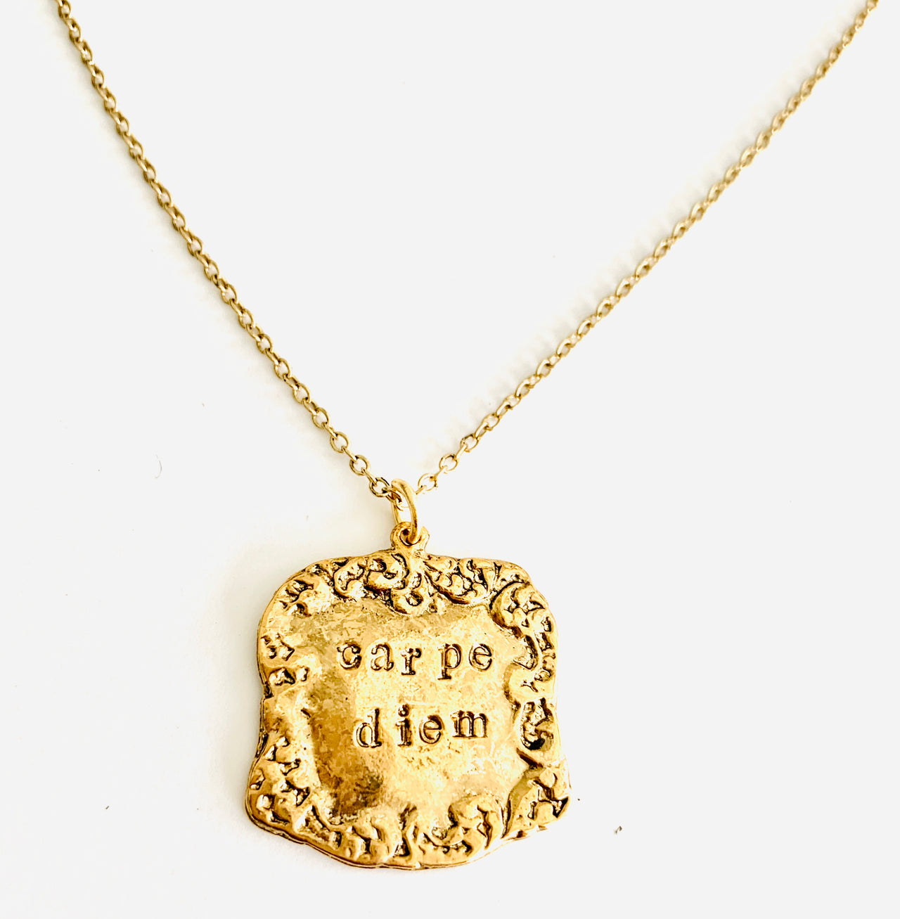 Carpe Diem, Seize the Day Hand Stamped Necklace