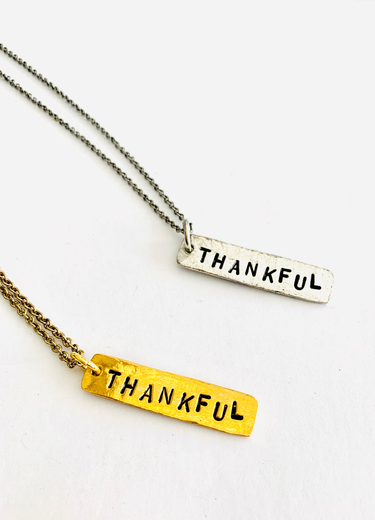 Thankful Hand-Stamped Necklace