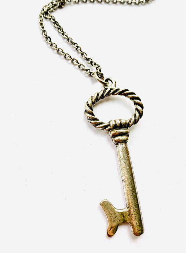 Silver Secret Lock Key Necklace
