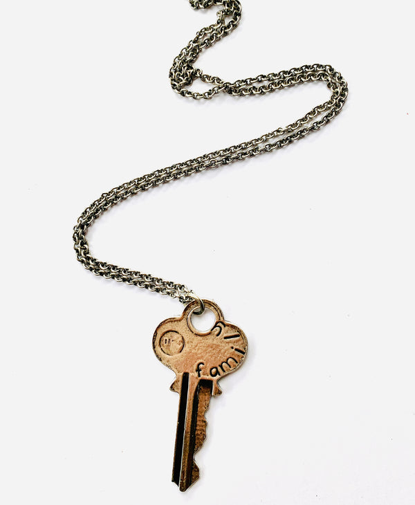 Family/Is the Key Double Sided Necklace