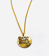 Gold Prayer Trumps Panic Necklace