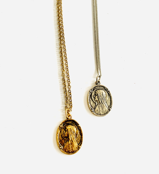 Religious Medal Charm Necklace