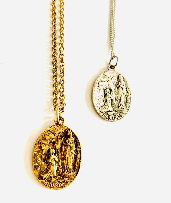 Religious Medal Charm Necklace