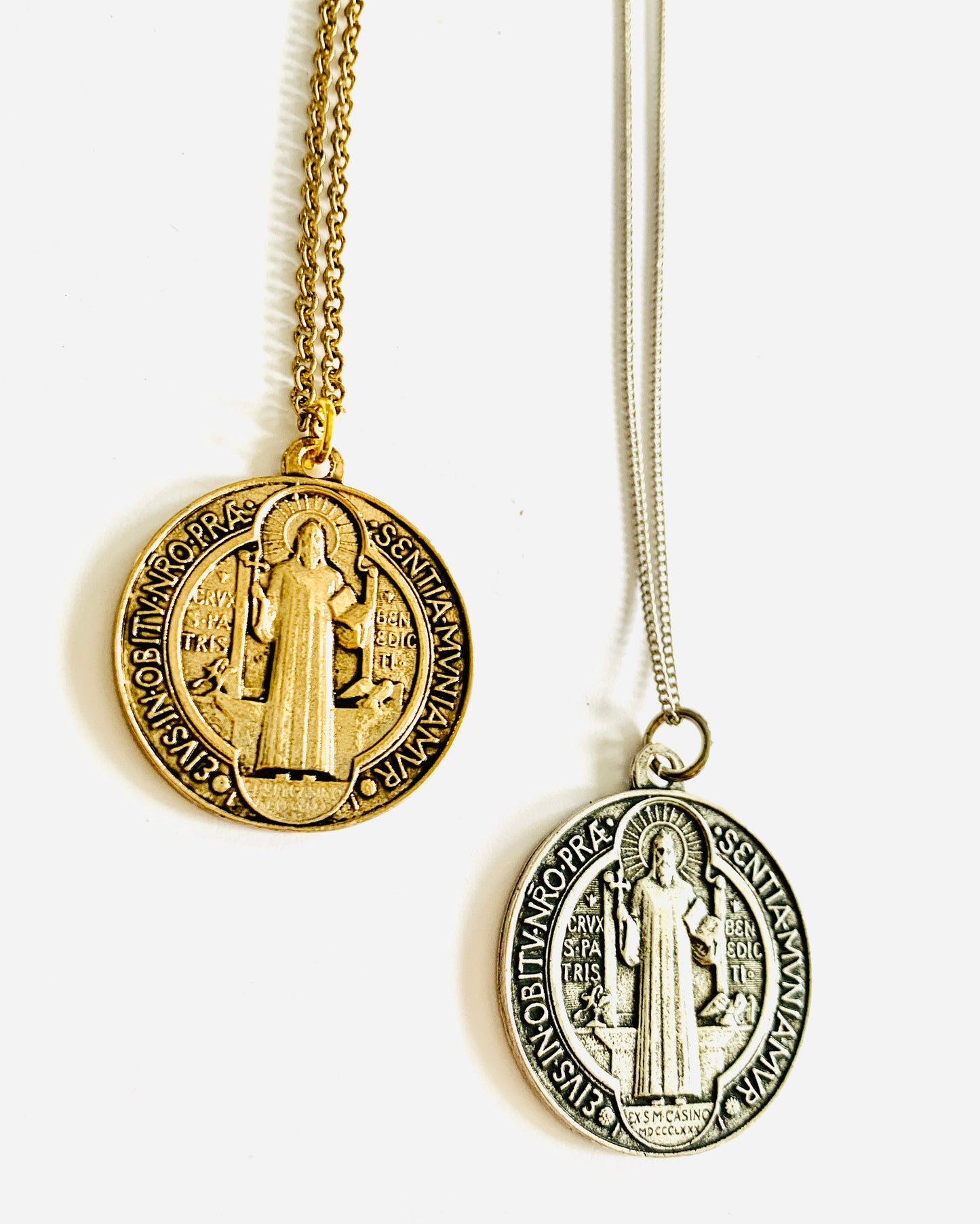 Round Double Sided Religious Pendant Necklace
