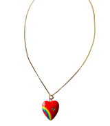 Vintage Inspired Rainbow Heart Necklace (Large)