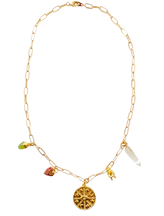 Peace, Love and Protection Object of Virtu Chain Necklace
