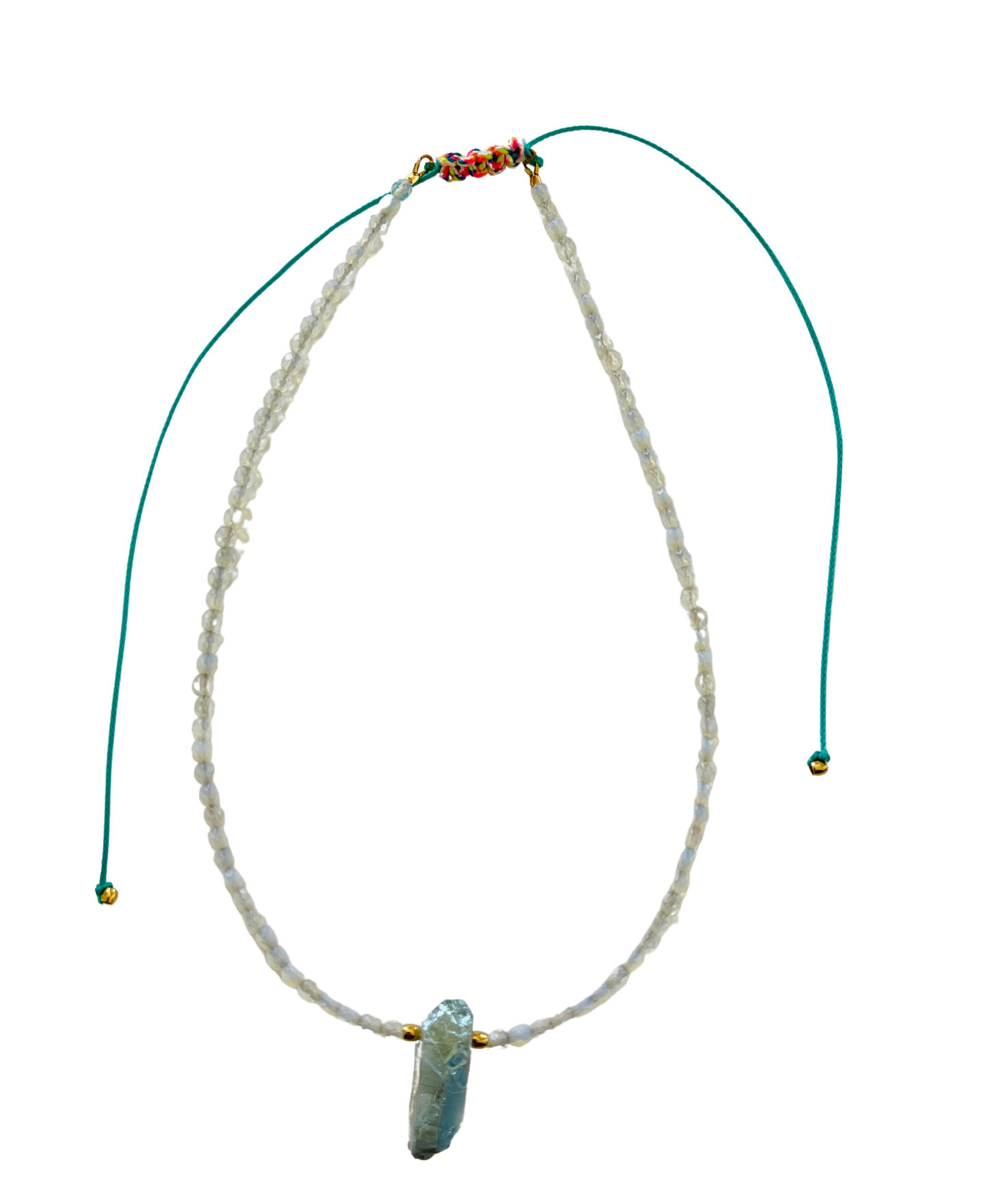 Opalite Resilience Moon Crystal Point Necklace