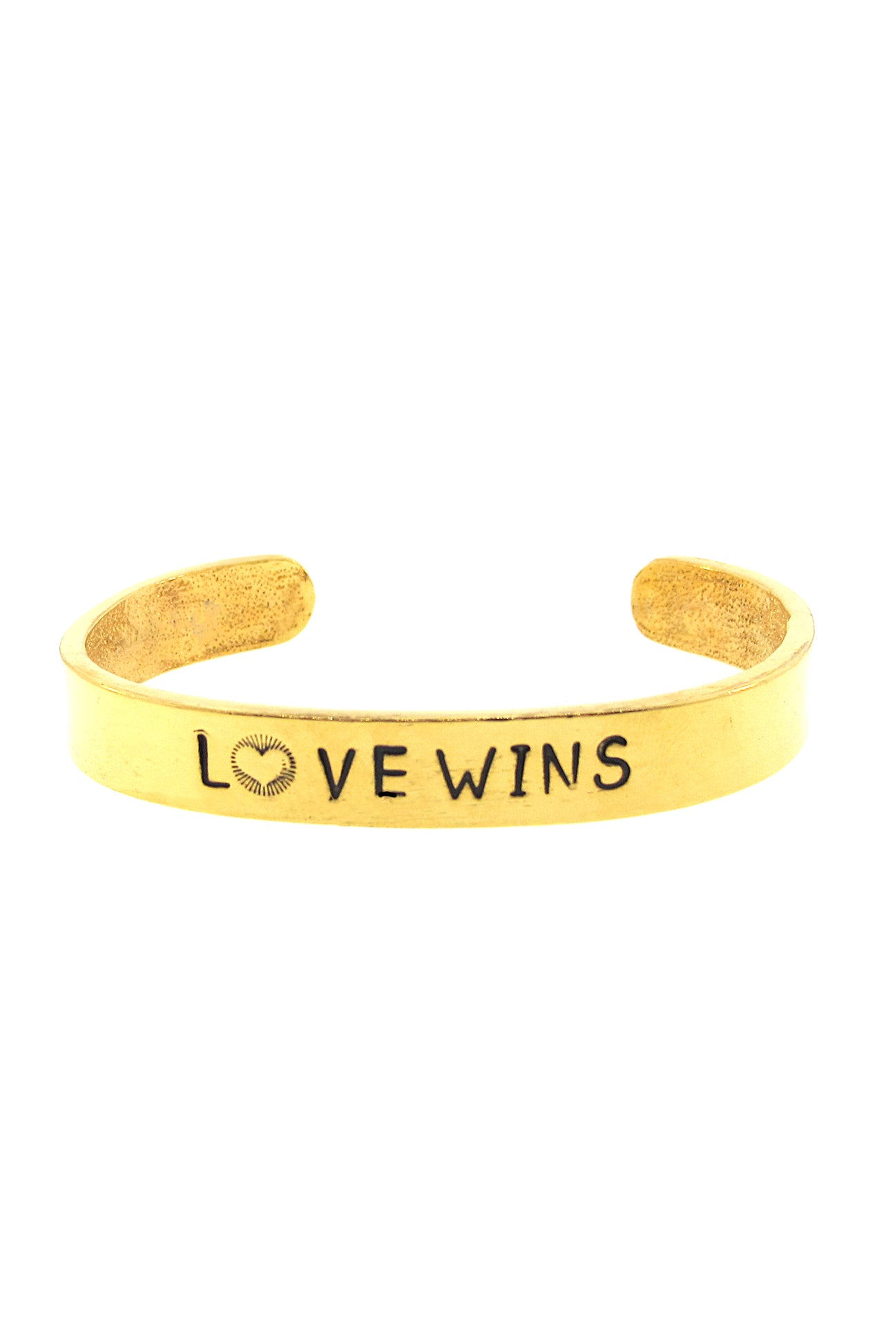 Love Wins Hand Stamped Cuff Bracelet