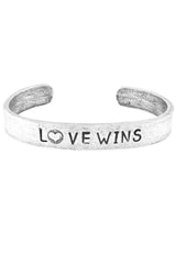 Love Wins Hand Stamped Cuff Bracelet