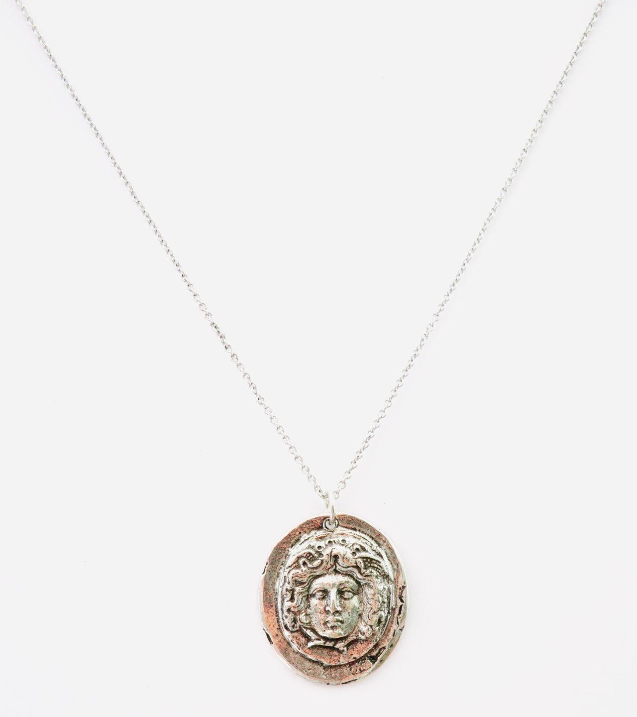 Medusa Cameo Silver Necklace