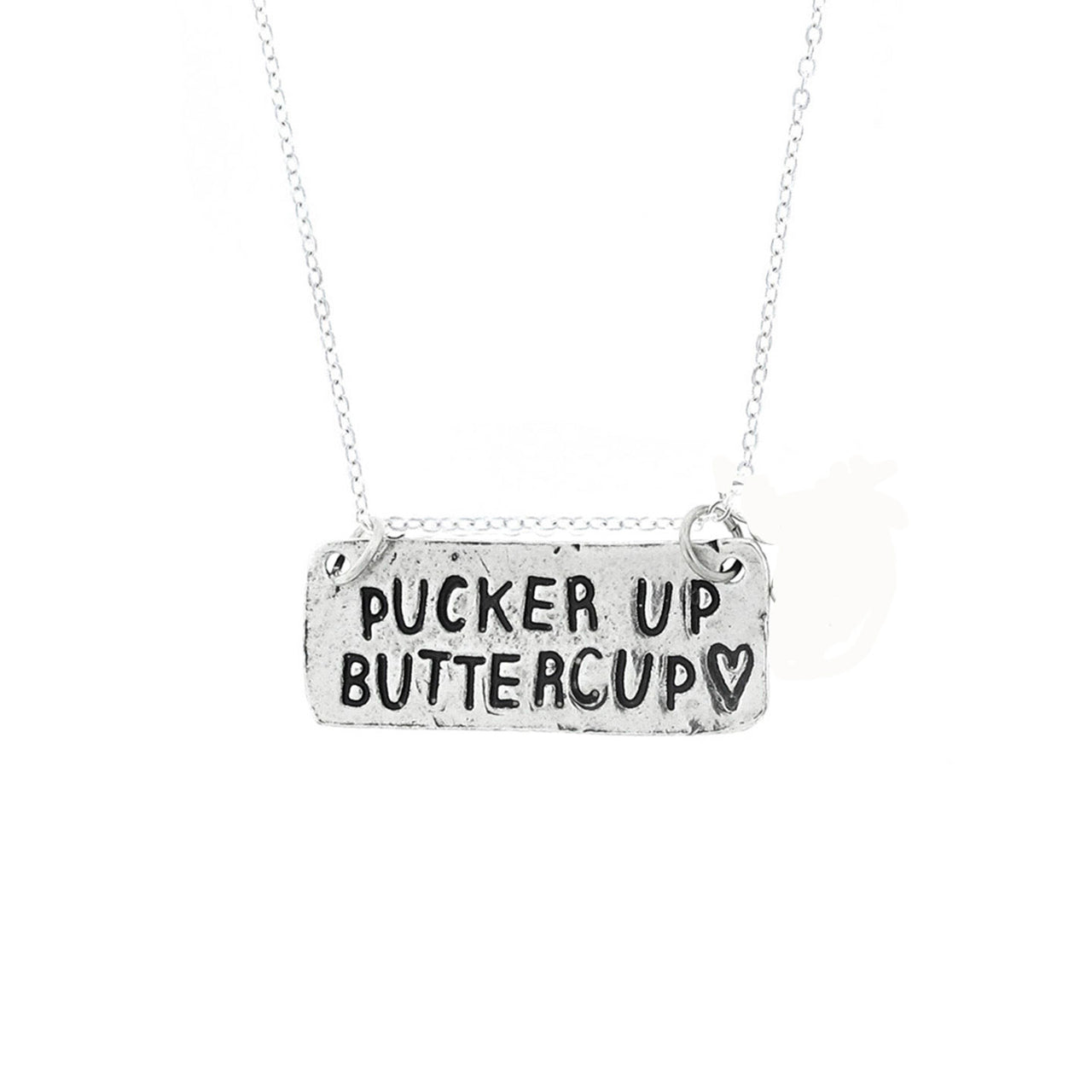 Pucker Up Buttercup Hand Stamped Necklace