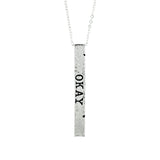 It's Okay to be Afraid 4 sided  Hand Stamped Necklace